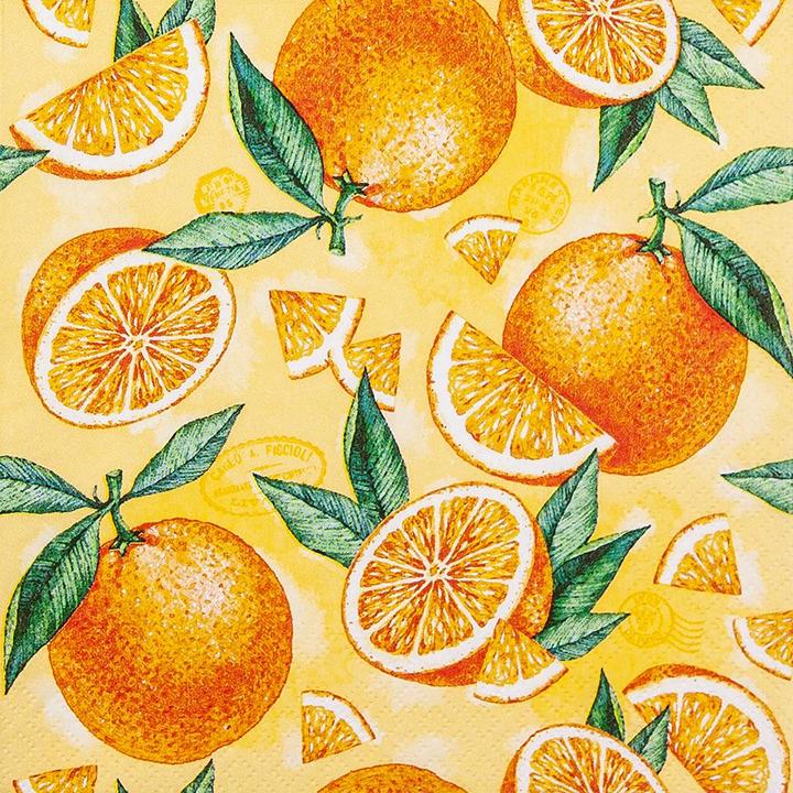 Produktbild Magni 20 Servietten Frische Orangenst?cke Tischdeko Decoupage Serviettentechnik 33x33cm (20 x, 33 x 33 cm)