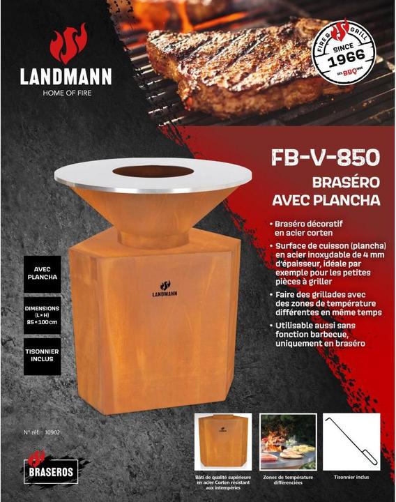 Image du produit Landmann Bac à feu FB-V-850 (85 cm)