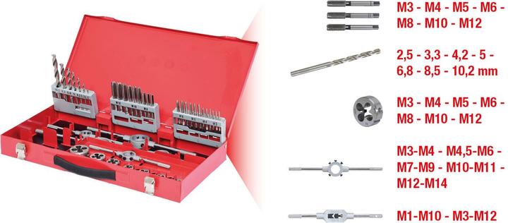Produktbild KS Tools HSS Gewindeschneidwerkzeug-Satz. 44-tlg. 331.0644