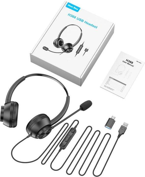Produktbild New Bee Wired headset with microphone H368 (Kabelgebunden)
