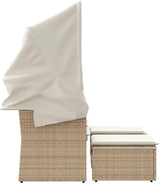Produktbild VidaXL Gartensofa 2-Sitzer mit Dach und Hockern