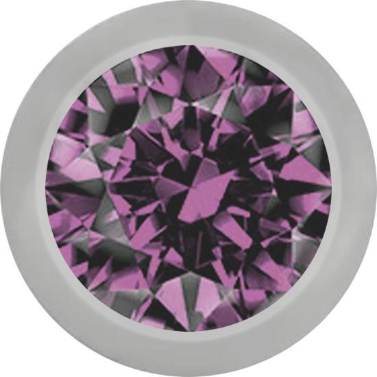 Image du produit Star Piercing Boule argentée avec cristal violet clair (Titane G23, sans laiton)