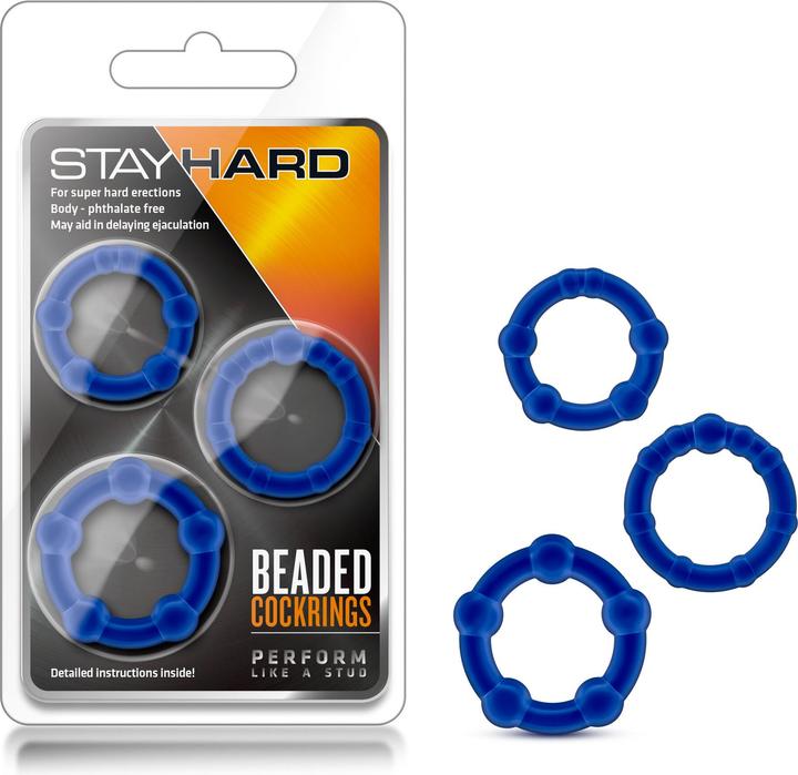 Blush Stay Hard Beads Cockrings Blue
