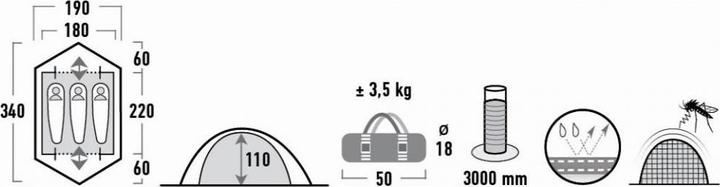 Produktbild High Peak Woodpecker (Kuppelzelt, 3.50 kg, 3 Personen)