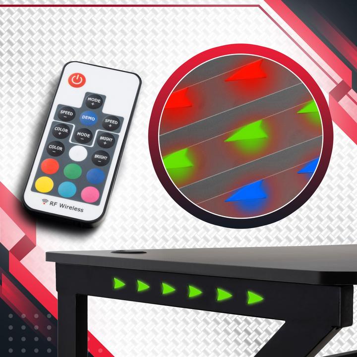 Actual product image CLP Gaming table Lewiston K LED, red