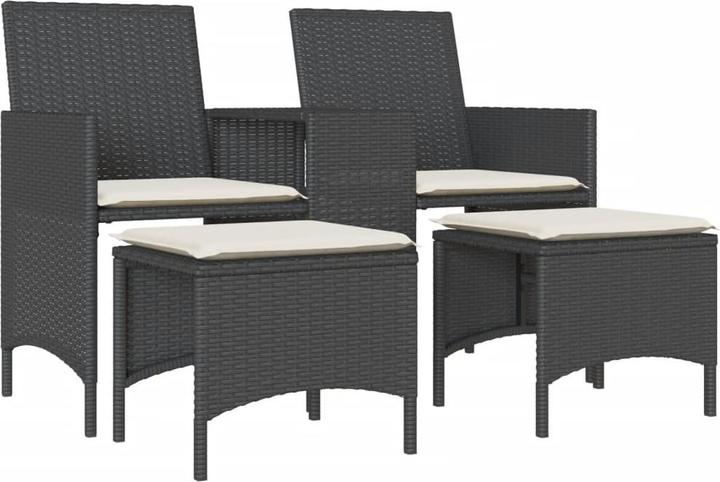 Produktbild VidaXL Gartensofa 2-Sitzer mit Tisch und Hockern