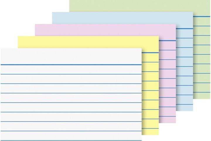 Index cards A8 lined (A8, 200 g/m², 100 x)