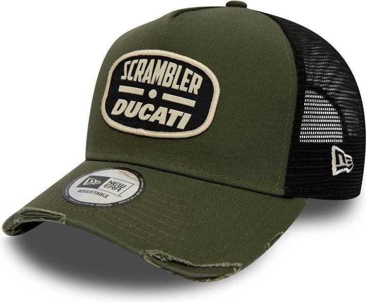 Image du produit New Era Casquette A-Frame Trucker Distressed Scrambler Ducati Olive (Taille unique)
