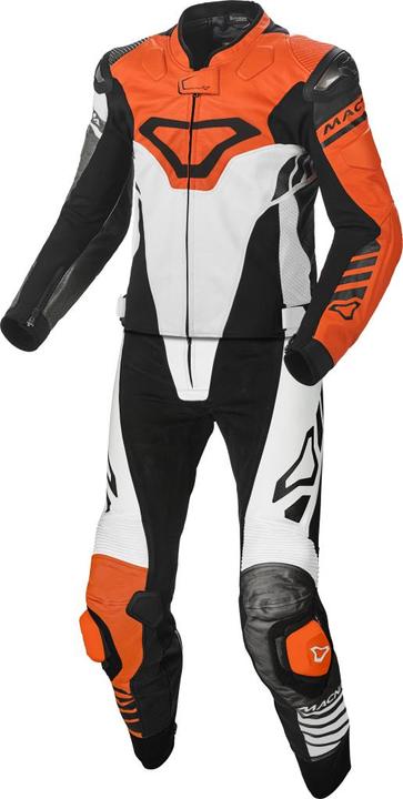 Immagine prodotto Macna TRACKTIX Lederkombi 2-teilig weiss-grau-orange 50 (Uomini, 50)