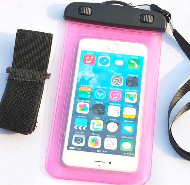 Productafbeelding Hurtel PVC waterdichte armband telefoonhoes - oranje