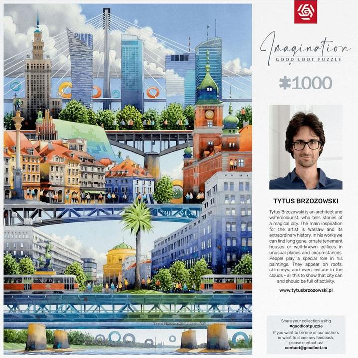 Actual product image Good Loot Puzzle 1000 Titas Brizovskis Bridges of Warsaw (1000 pieces)