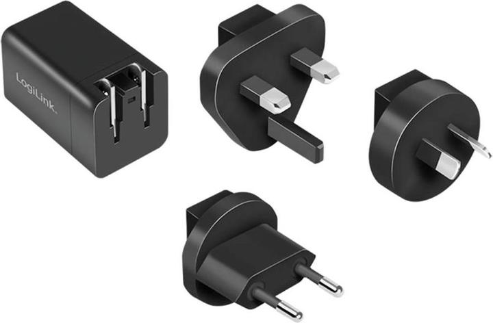 Produktbild LogiLink USB-Steckdosenreiseadapter, 1x USB-A, 1x USB-C, GaN-Technologie, 30 W (30 W)