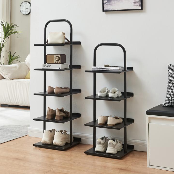 Actual product image En.Casa Schuhregal Poytya Stahl 96x34x32 cm Schwarz