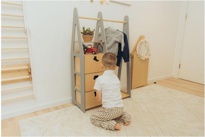Immagine prodotto Duck Woodworks Cassettiere dell'armadio per bambini con maniglie a forma di abito