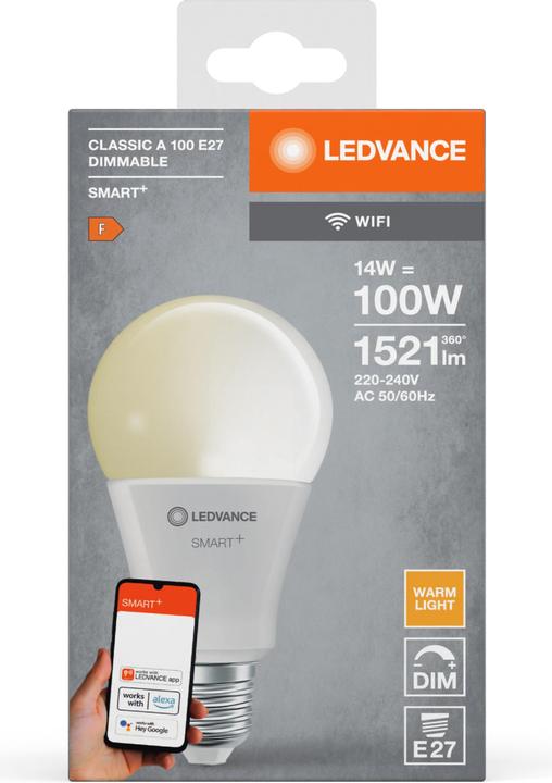Produktbild Ledvance Smart+ Wifi Classic (E27, 14 W, 1521 lm, 1 x, F)