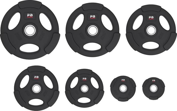 Actual product image Perform Better PB Strong 3-Handle Weight Plate Rubberised Black (pcs) (1 x 20 kg)