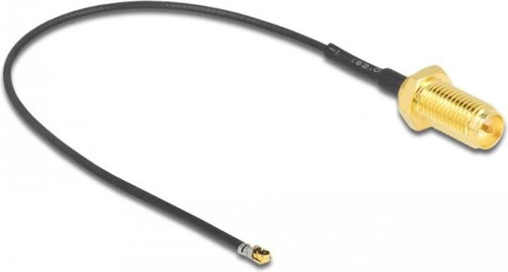 Actual product image Delock Antenna cable RP-SMA female for installation to MHF® 4L LK male 1.37 10 cm thread length 10 mm (2.50 dB, Antenna cable)