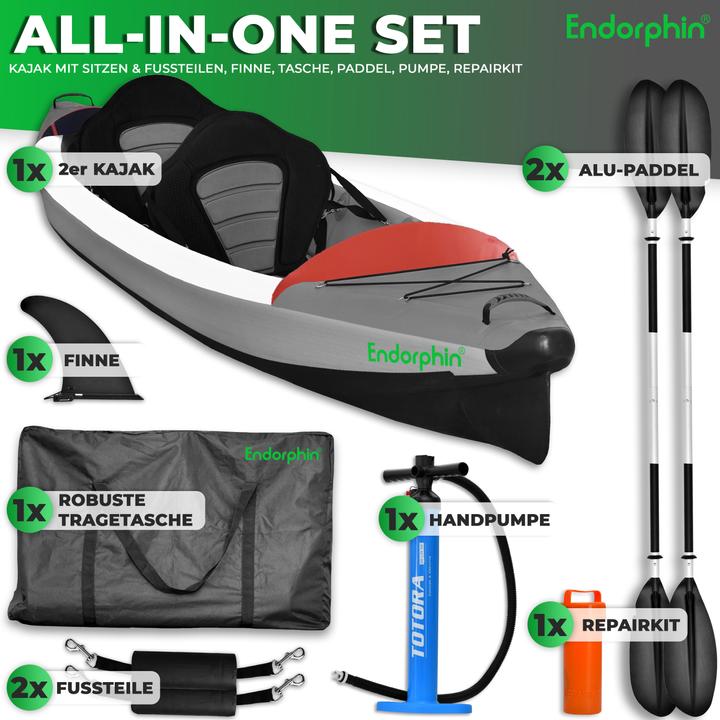 Produktbild Aufblasbares Drop Stitch Kajak für 2 Personen als Komplettset (2 Pers.)