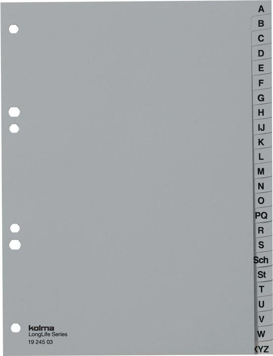 Kolma Register A5 high superstrong A-Z 24 pieces grey
