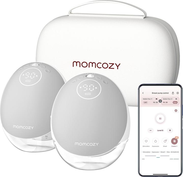 Actual product image Momcozy M9 Hands-Free Breast Pump Grey Double Packs