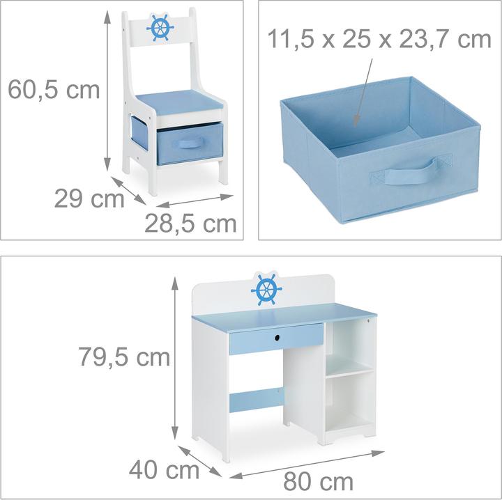 Produktbild Relaxdays Kinderschreibtisch (80 x 40 x 79.5 cm)