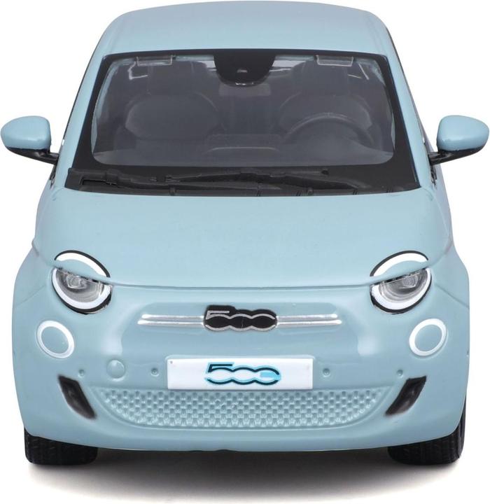 Actual product image Bburago Fiat 500e 1/24 blue