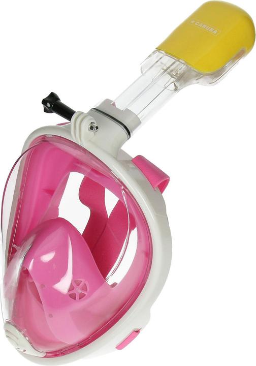 Actual product image Caruba Full Face Snorkel Mask Dual Air Afneembaar + Action Cam Mount (Roze S / M)