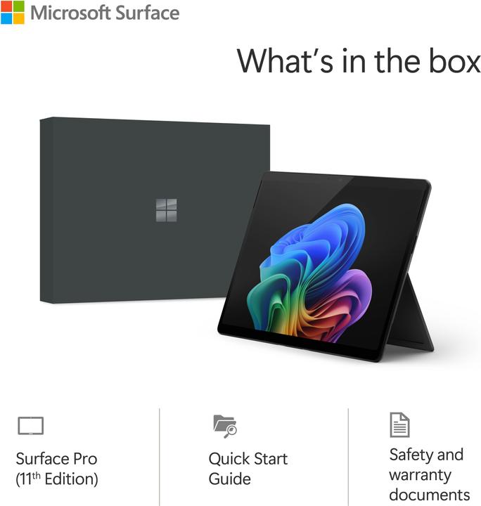 Produktbild Microsoft Surface Pro – Copilot+ PC (Netzteil separat erhältlich) – 11. Edition (13", Snapdragon X Plus X1P-64-100, 16 GB, 512 GB, Ohne Tastaturlayout)