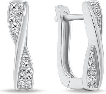 Brilio Silver - Fashion silver earrings with zircons EA292W