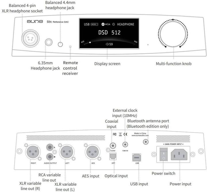 Nutritional values and ingredients Aune S9c Pro BT (Display, USB-DAC, Bluetooth)