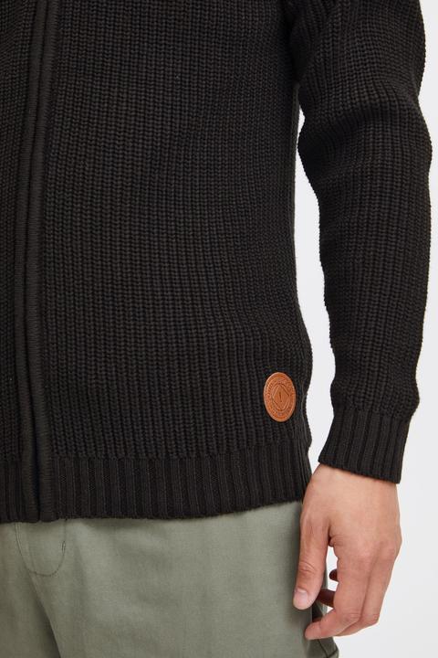 Actual product image Solid Xenos Men's Cardigan Chunky Knit Jacket With Funnel Neck Made Of 100% Cotton (XXL)
