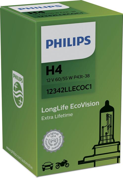 Actual product image Philips H4 LongLife EcoVision (H4)