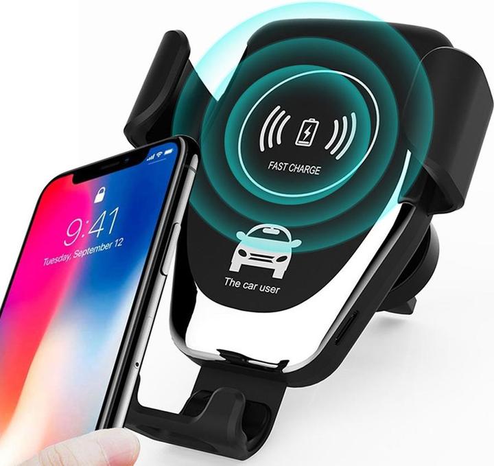 Produktbild PhoneLook Wireless Smartphone Halterung Car Mount 10W Qi Universal Halterung Klammer- & Kleb Aufsatz