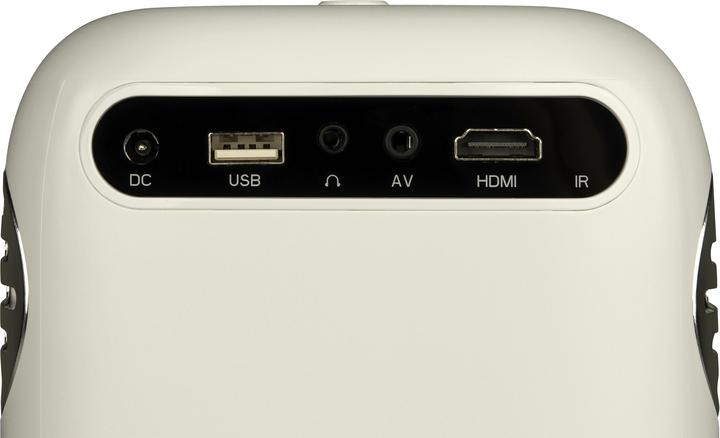 Actual product image Salora - 45BHM2550, LED projector up/right HD 2500 lumen Miracast, wit (Full HD, 200 lm, 1.27:1)