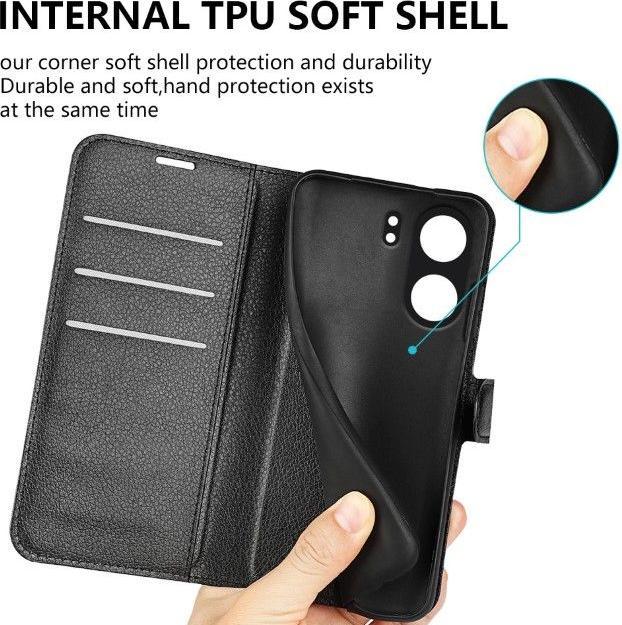 Immagine prodotto MU Classic Serie di copertine per libri in pelle Litchi (Xiaomi Poco C65, Xiaomi Redmi 13C)