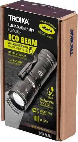 Produktbild Troika ECO BEAM Taschenlampe mit LED-Licht, schwarz (8.20 cm)