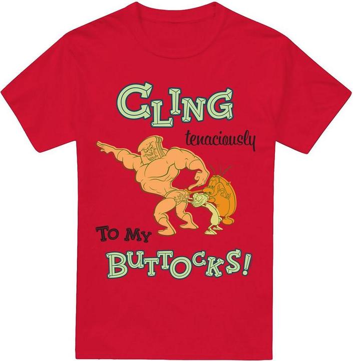 Actual product image Ren & Stimpy Mens Cling Tenaciously To My Buttocks T-Shirt (XL)