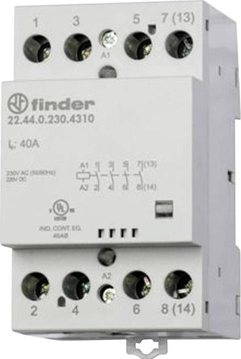 Finder Contactor 40A 2 NO + 2 NC, 230-240vac/dc
