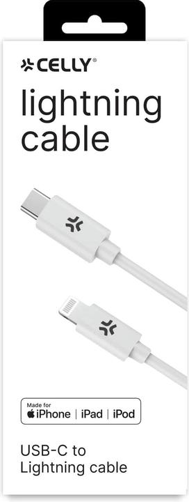 Actual product image Celly Lightning to UBS-C white 1m (1 m, USB 3.2 Gen 2)