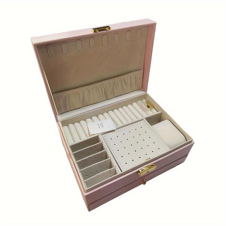 Actual product image Only-Bags.Store Leather jewellery organiser: two-layer jewellery box with removable compartments for necklaces