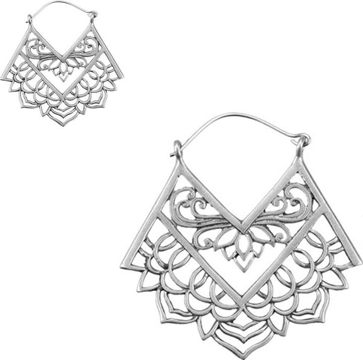 Produktbild Star Piercing Ohrring silber verdrehte Lotusblume (Messing)