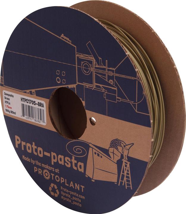 Produktbild Proto-pasta Filament Messing-gefüllt Metall HTPLA 1.75mm 1500g (Metall, 1.75 mm, 1500 g, Braun)