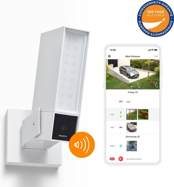 Netatmo Caméra extérieure intelligente (Presence) avec sirène (1920 x 1080 Pixels)