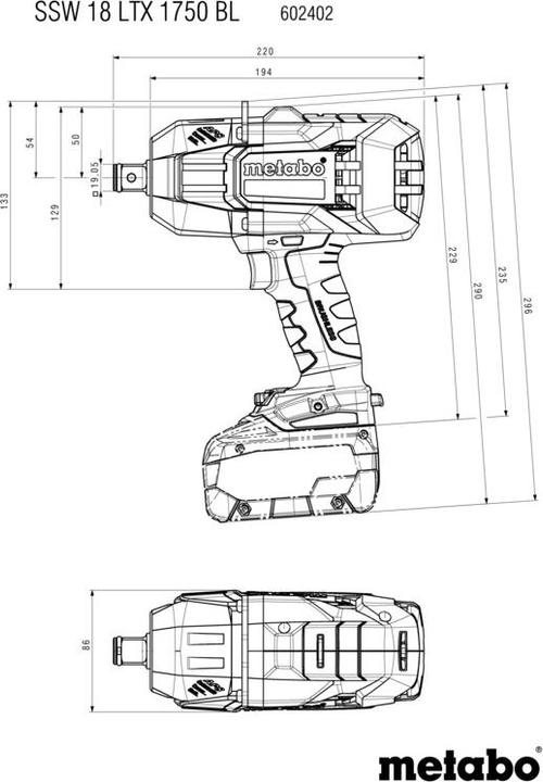 Produktbild Metabo SSW 18 LTX 1750 BL (Akkubetrieb)