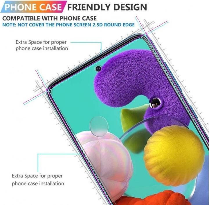 Produktbild Screenguard Samsung Galaxy A71 Panzerglas Schutzfolie Case Friendly Design (1 Stück, Samsung Galaxy A71)