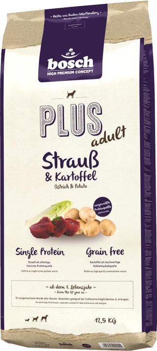 Produktbild Bosch Petfood Plus Strauss & Kartoffel (Adult, 1 Stk., 12500 g)