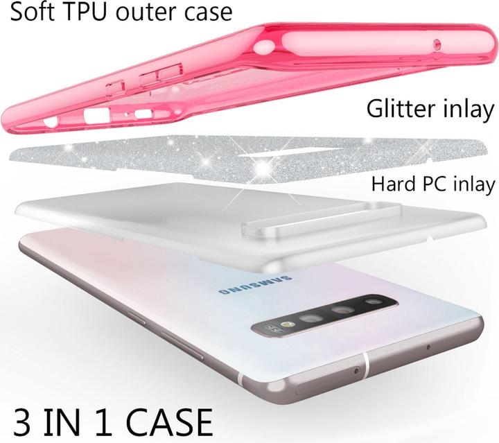 Actual product image Nalia Glitter cover (Samsung Galaxy S10+)