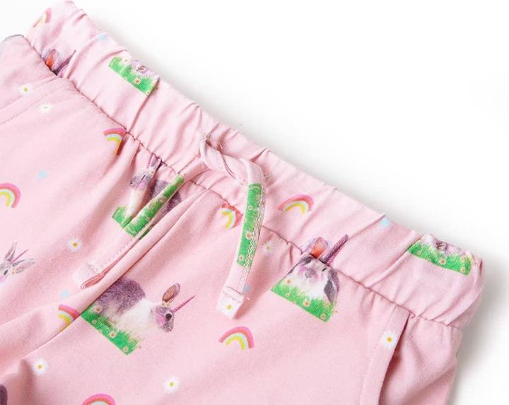 Actual product image VidaXL Children's shorts with drawstring Light pink 140,Material: 92 (140)