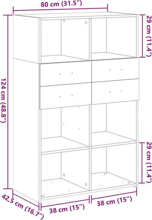Produktbild VidaXL Uschi (80 x 42.5 x 124 cm)