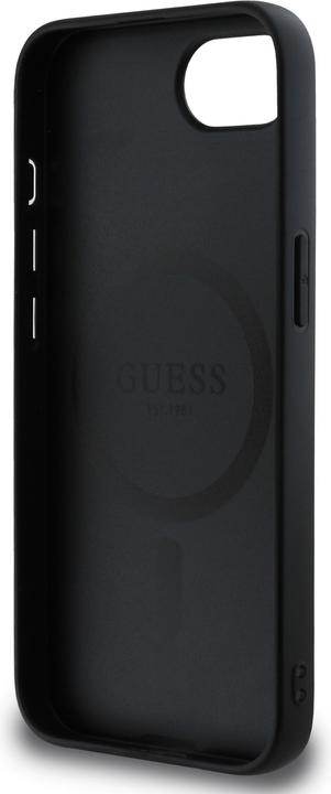 Actual product image Guess Monogram case with integrated MagSafe and gold logo (Apple iPhone 16e)